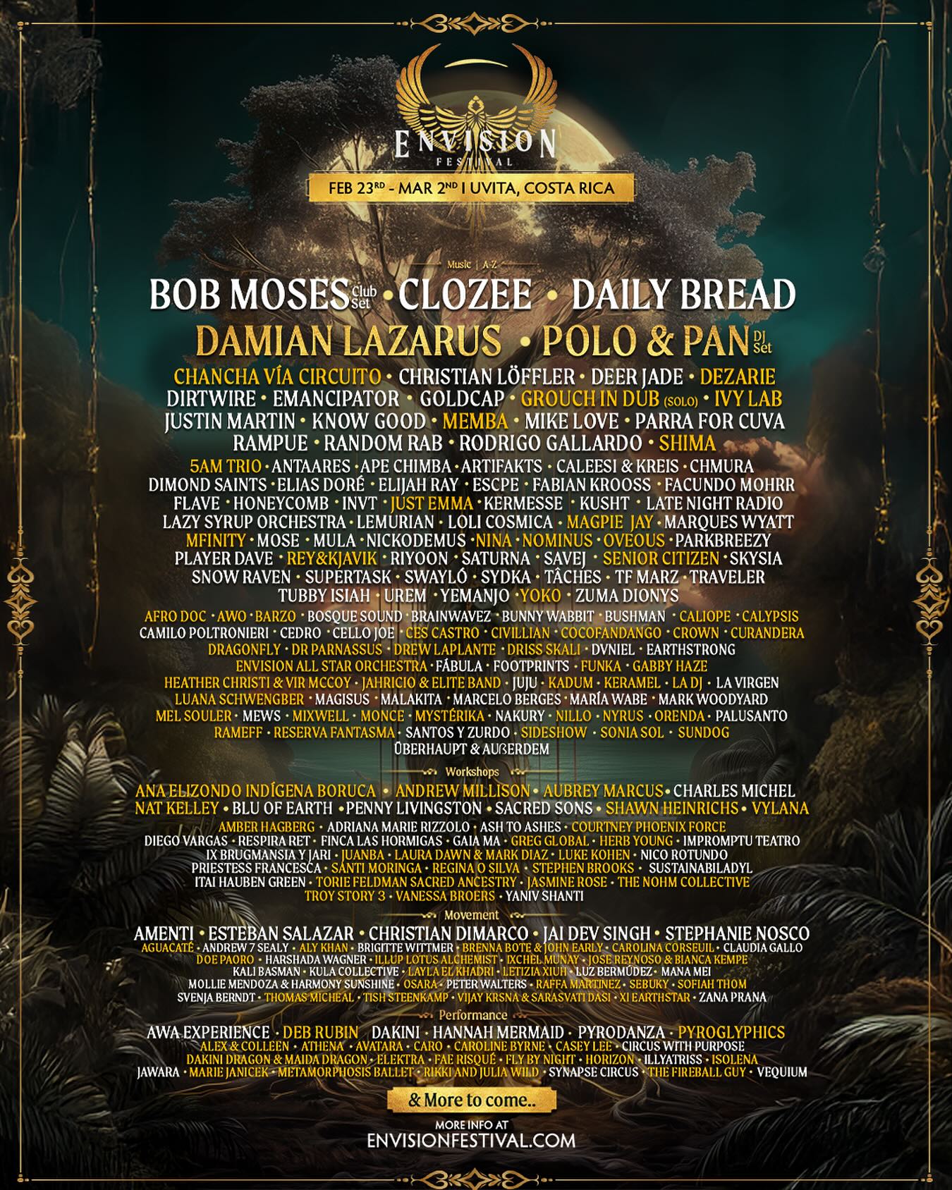 Envision Sound Guide - Lineup Poster