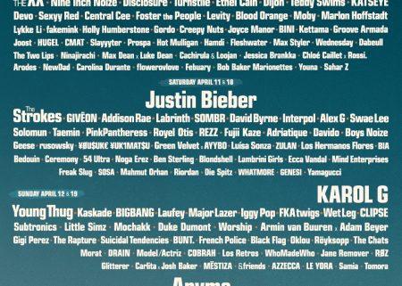 Coachella lineup poster for the sound guide.