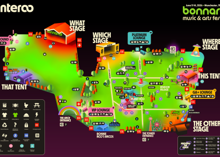 Bonnaroo festival map for the survival guide.
